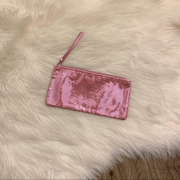 Victoria’s Secret Pink Sparkly Glitter Zip Bag Pouch - Picture 2 of 9